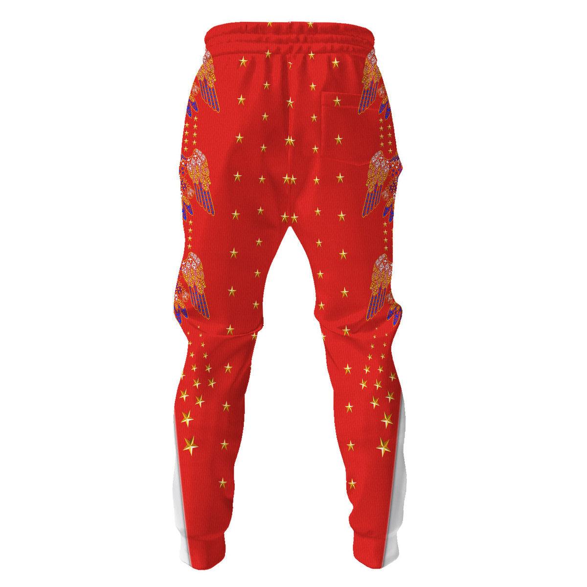Gearhomie Elvis EAGLE Red Outfit Costume Hoodie Dress Swatpants - Gearhomie.com