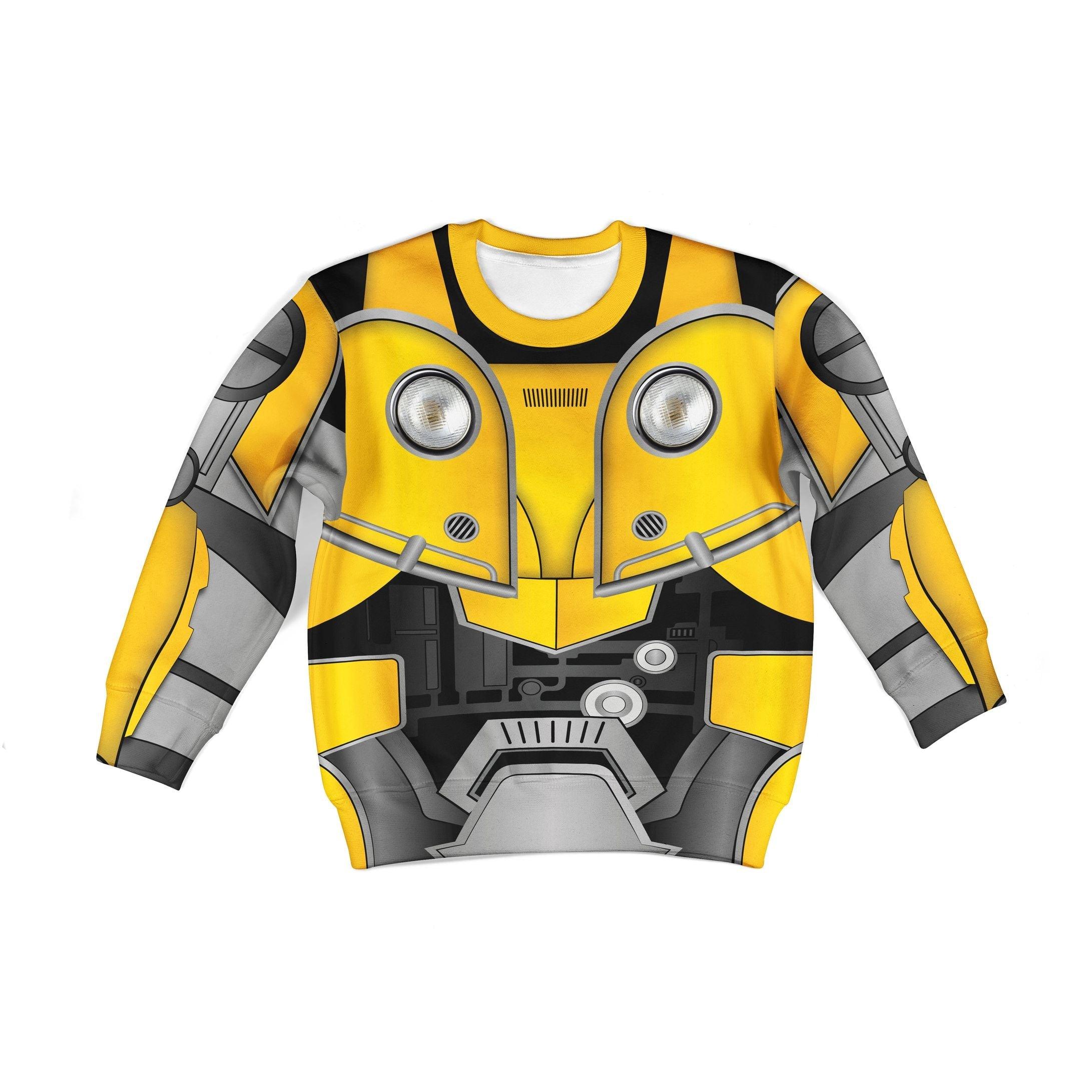 Gearhomie Bumblebee Kid Costume Cosplay Hoodie Sweatshirt T-Shirt - Gearhomie.com