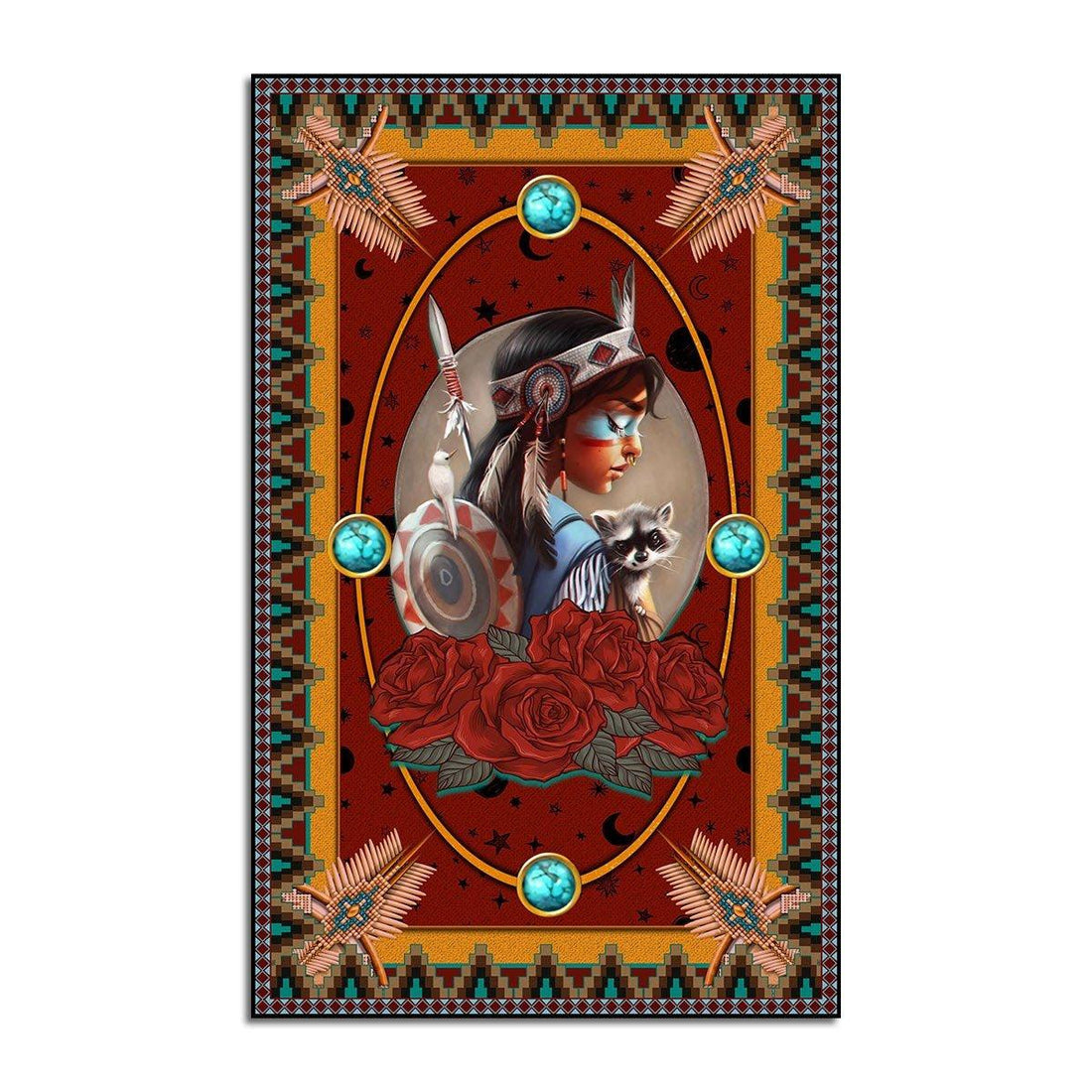 Native American Girl Rug - CustomsPig