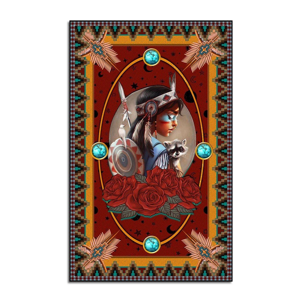 Native American Girl Rug - CustomsPig