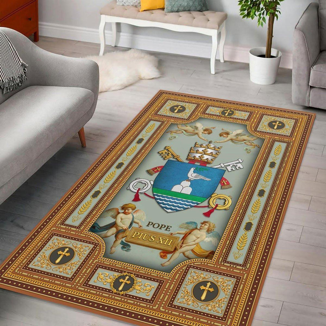 Pope Pius XII Coat Of Arms Rug - DucG