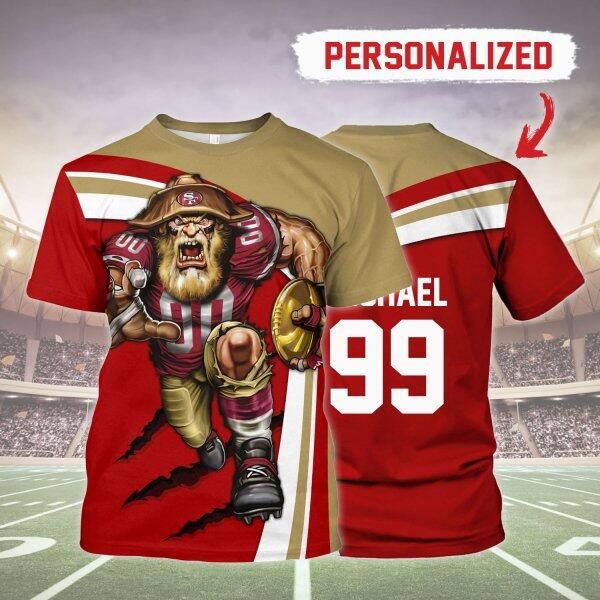 HumansBold Personalized Unisex T-Shirt San Francisco 49ers Football Team 3D Apparel