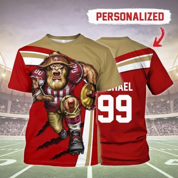 HumansBold Personalized Unisex T-Shirt San Francisco 49ers Football Team 3D Apparel