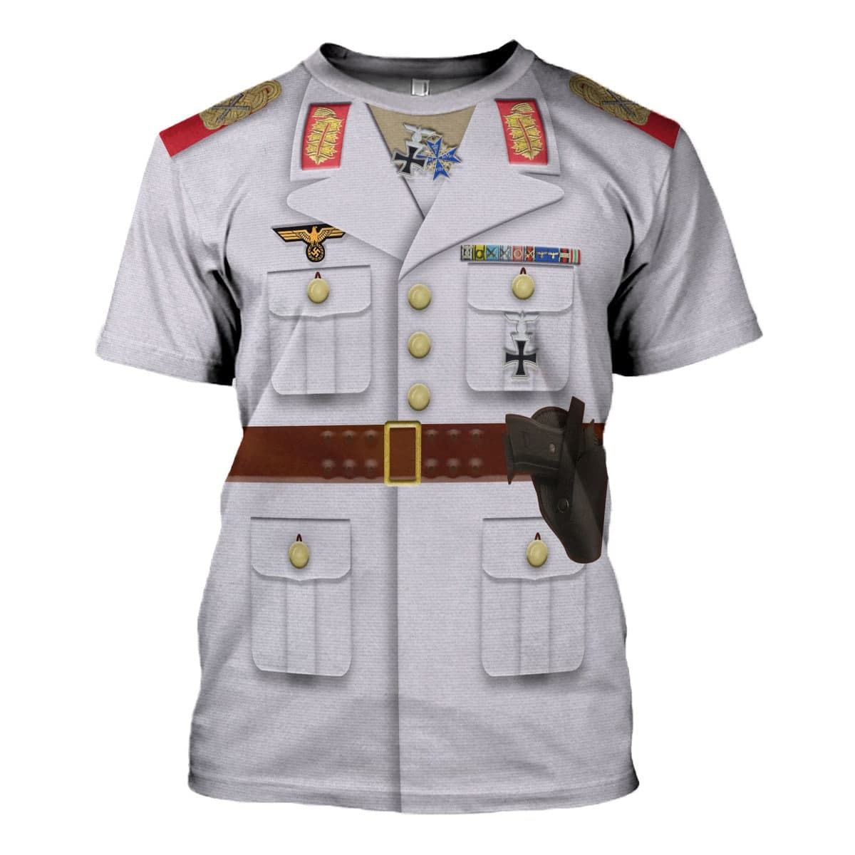 HumansBold Erwin Rommel WWII German Soldier Costume Hoodie Sweatshirt T-Shirt Tracksuit