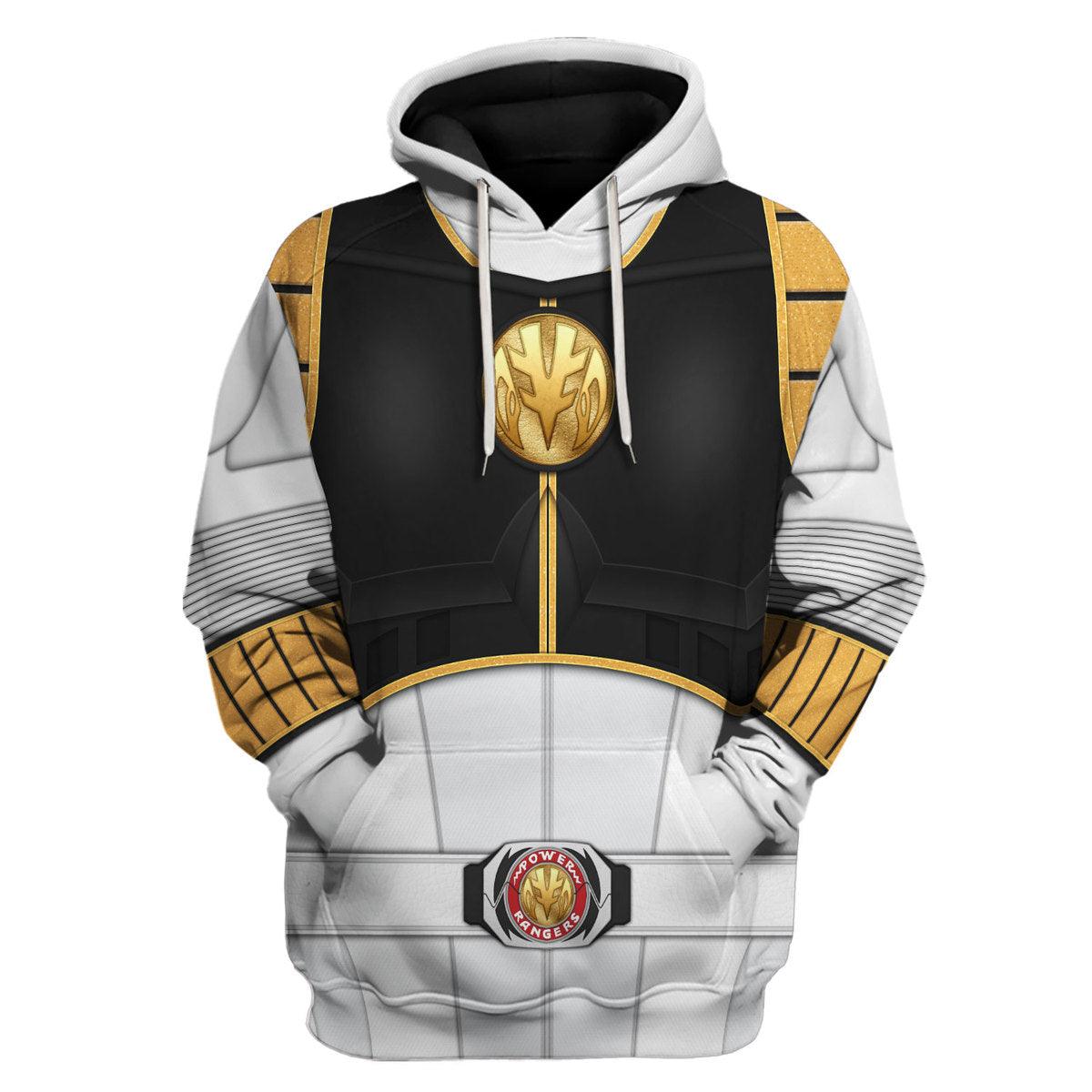 1995 White Ranger Mighty Morphin Hoodies Sweatshirt T-shirt Hawaiian Tracksuit