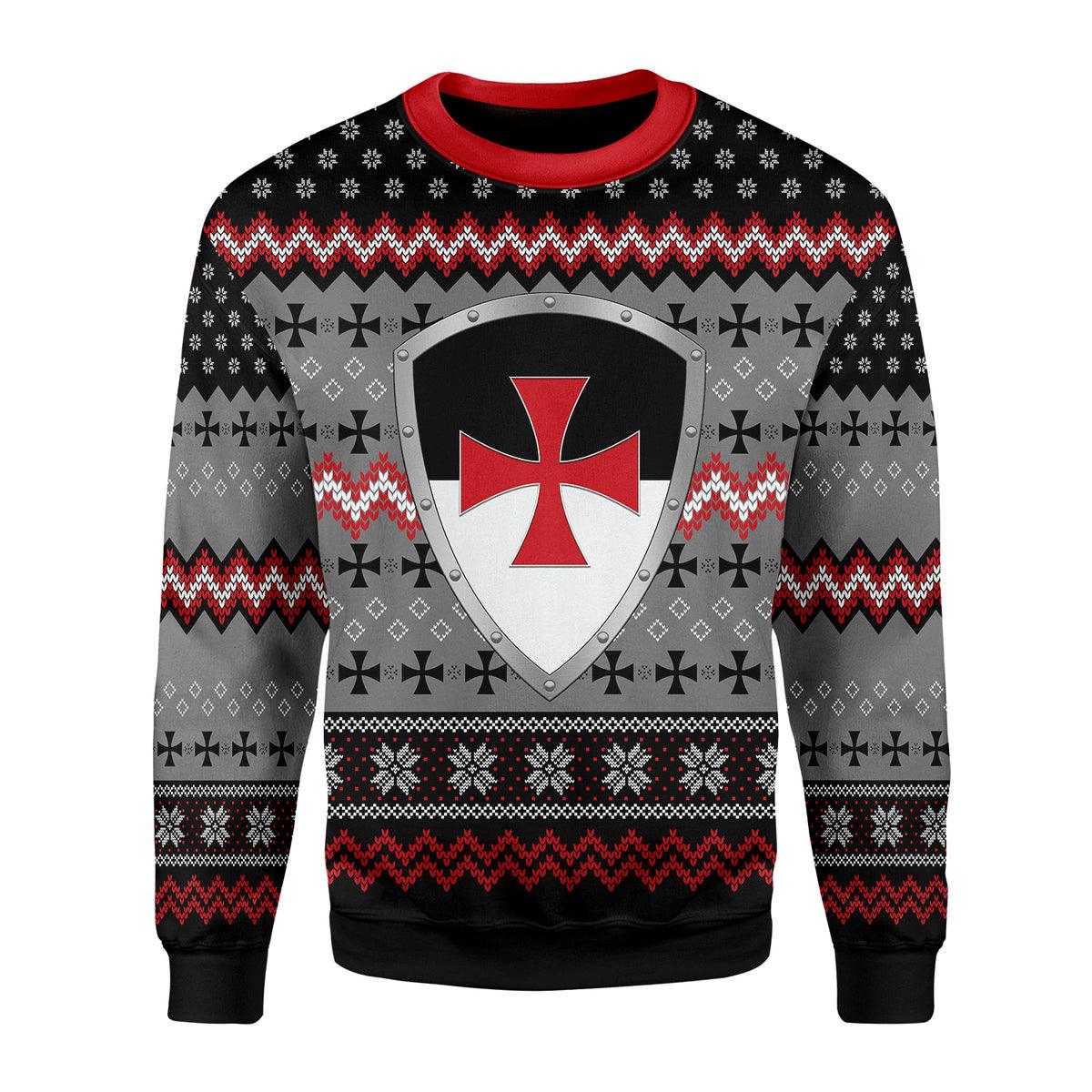 Gearhomie Knight Templar Christmas Ugly Sweater - Gearhomie.com