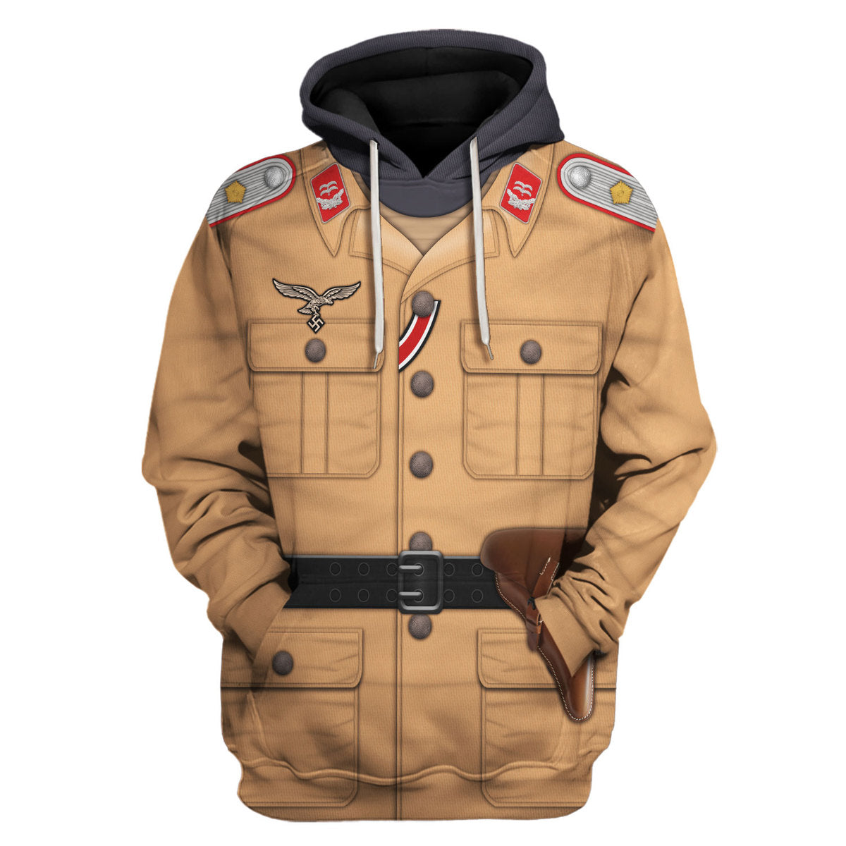 HumansBold Luftwaffe Tropical Uniform- Artillery Lieutenant Costume Hoodie Sweatshirt T-Shirt Tracksuit