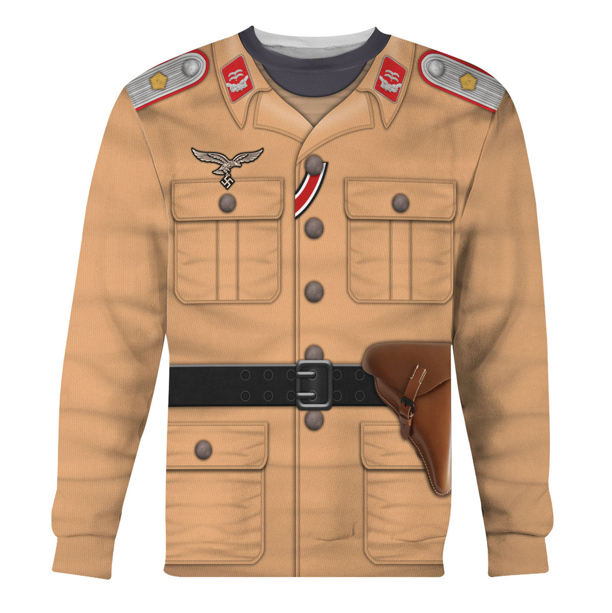 HumansBold Luftwaffe Tropical Uniform- Artillery Lieutenant Costume Hoodie Sweatshirt T-Shirt Tracksuit