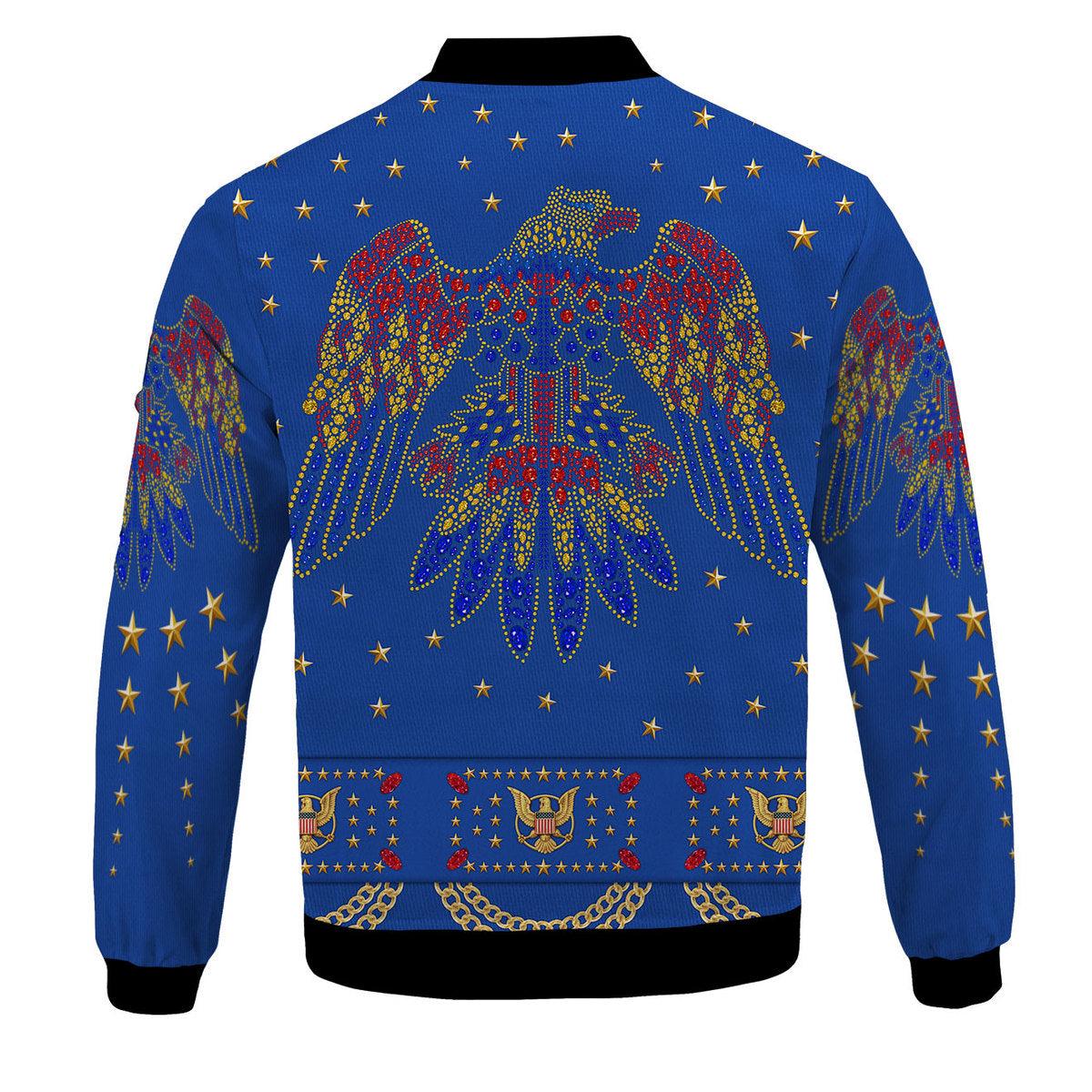 Gearhomie Elvis Eagle Blue Bomber Jacket - Gearhomie.com