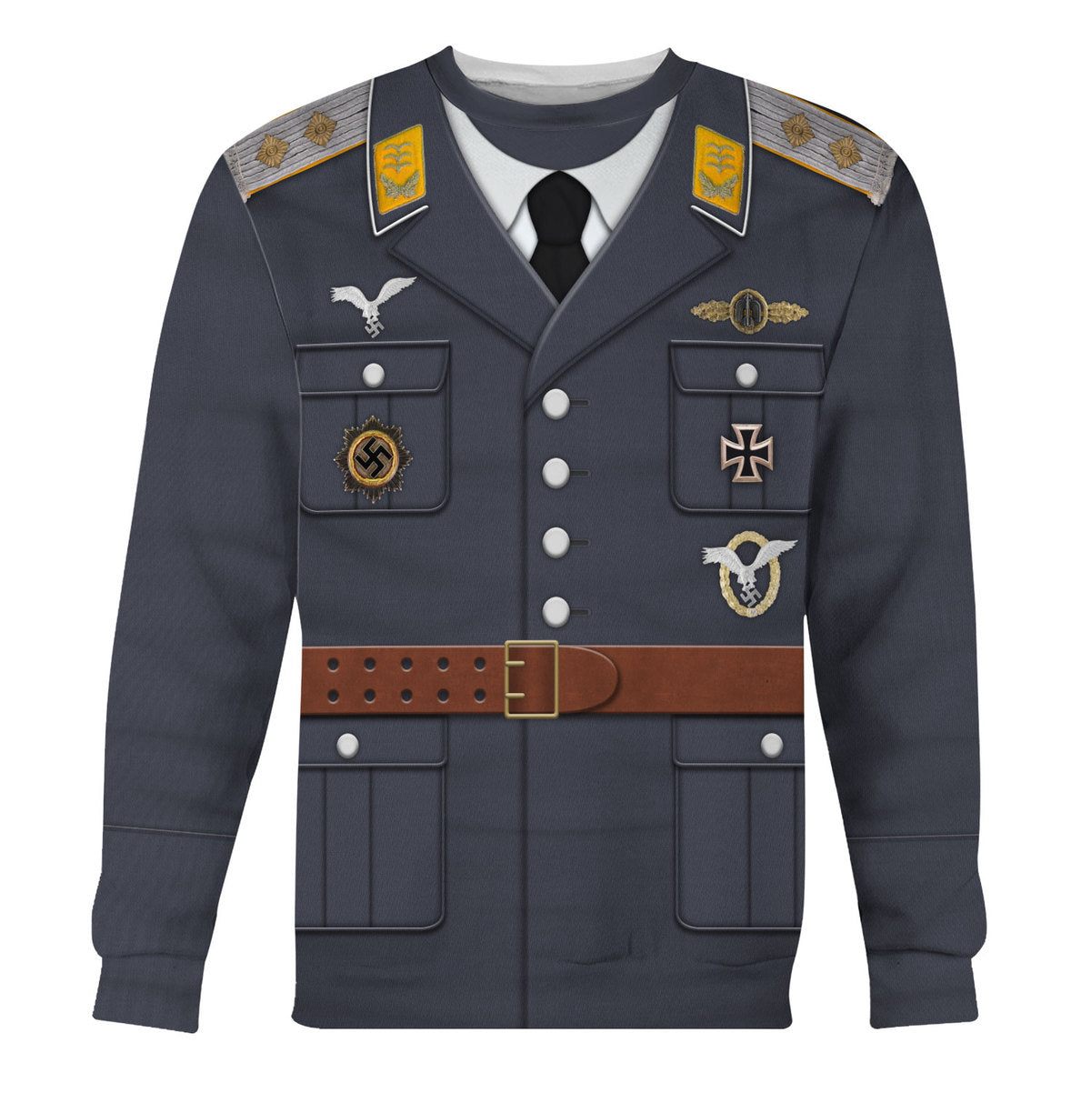 HumansBold Service Uniform Of A German Air Force (Luftwaffe) Captain Costume Hoodie Sweatshirt T-Shirt Tracksuit