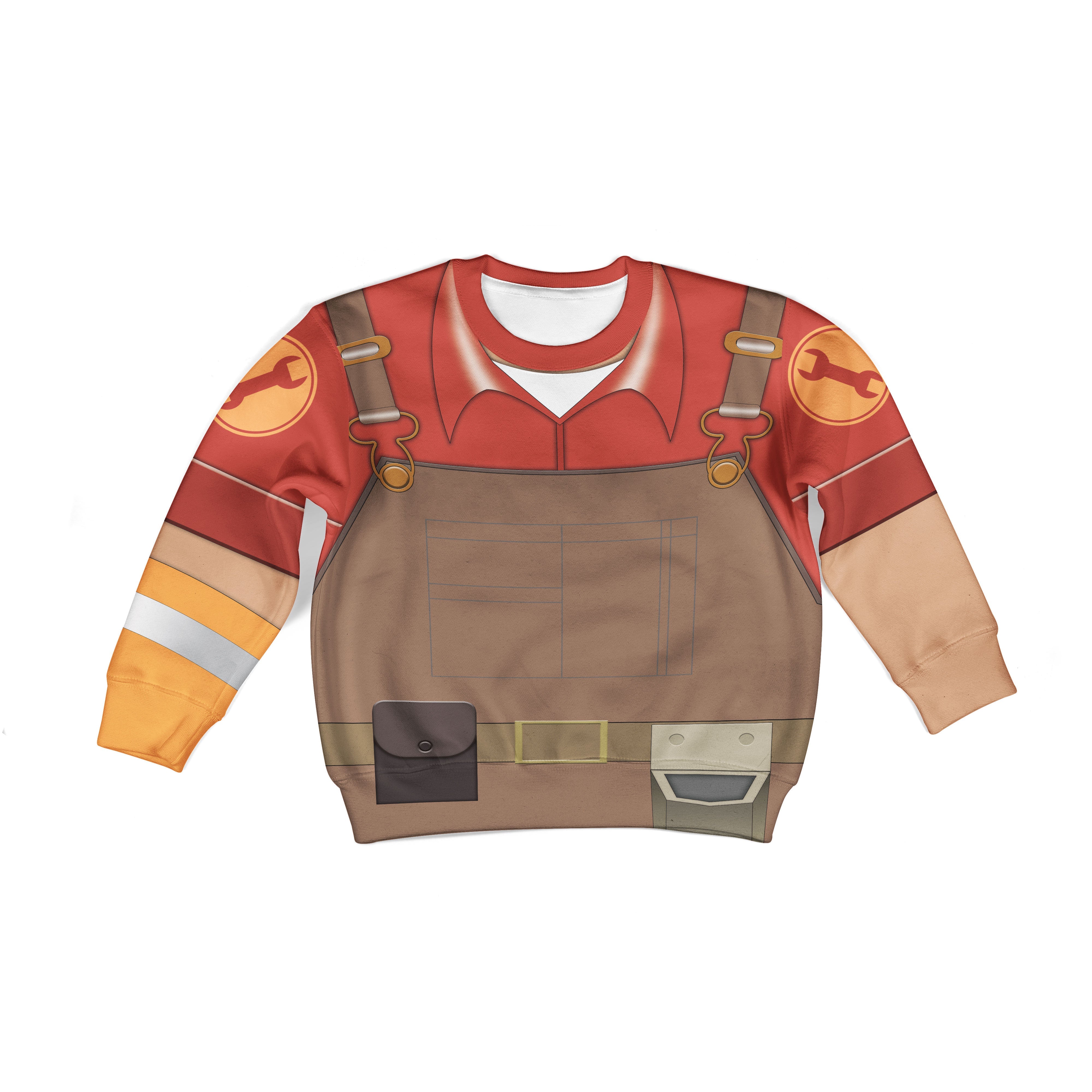 Engineer TF2 Kid Outfits Costume Hoodie Sweatshirt T-Shirt Sweatpants Tracksuit