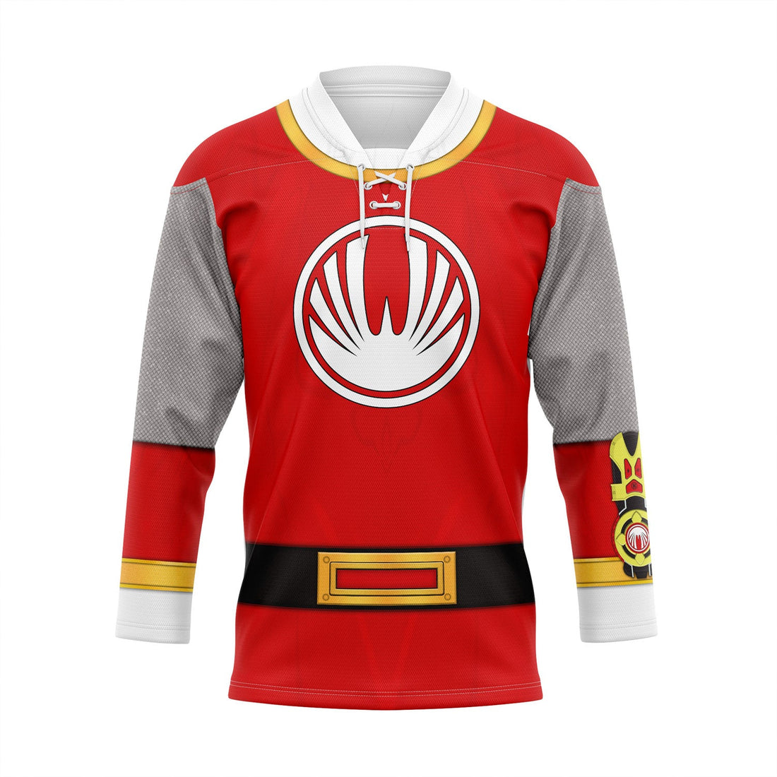 HumansBold Red Power Rangers Ninja Storm Hockey Jersey Sweatpants