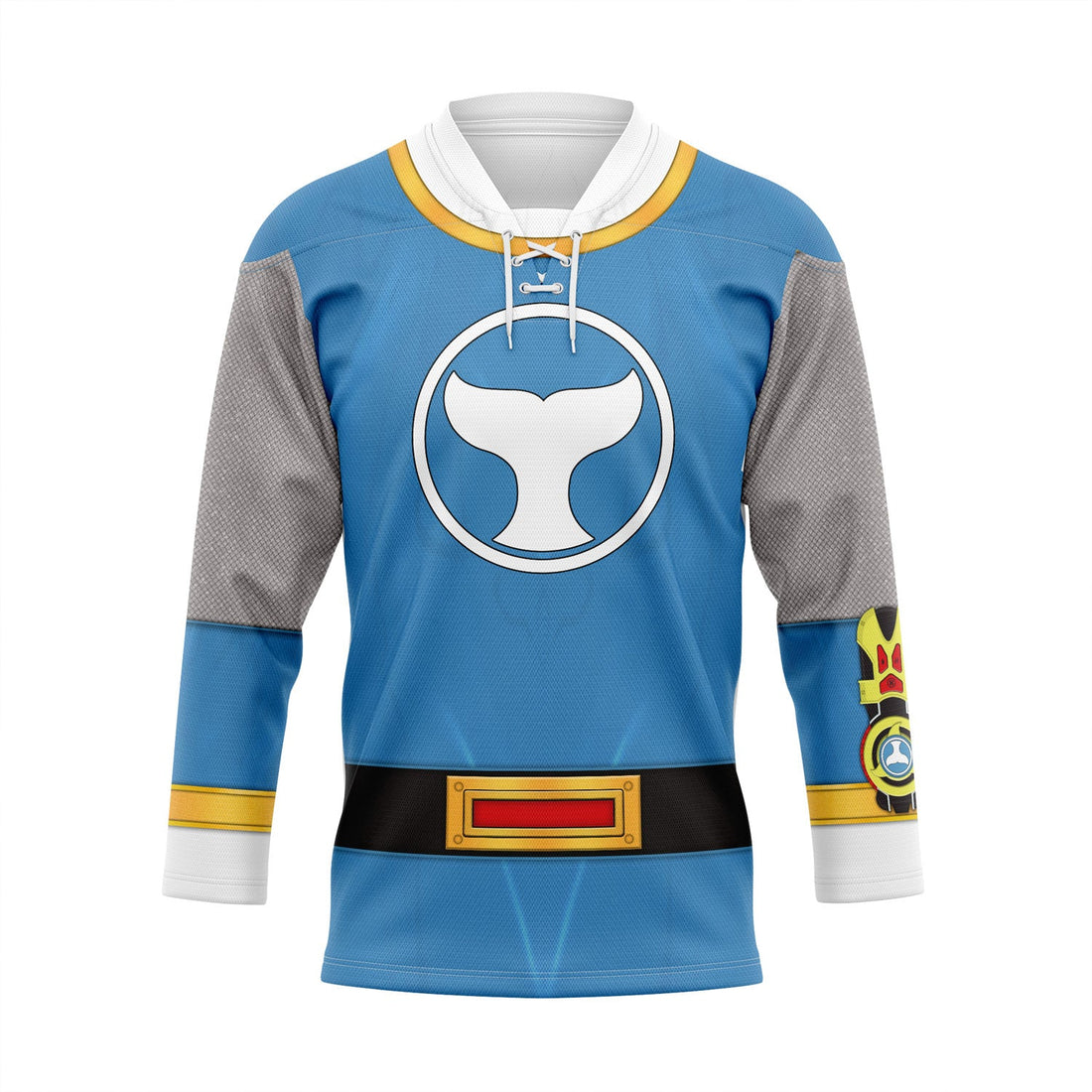 HumansBold Blue Samurai Power Rangers Ninja Storm Hockey Jersey Sweatpants