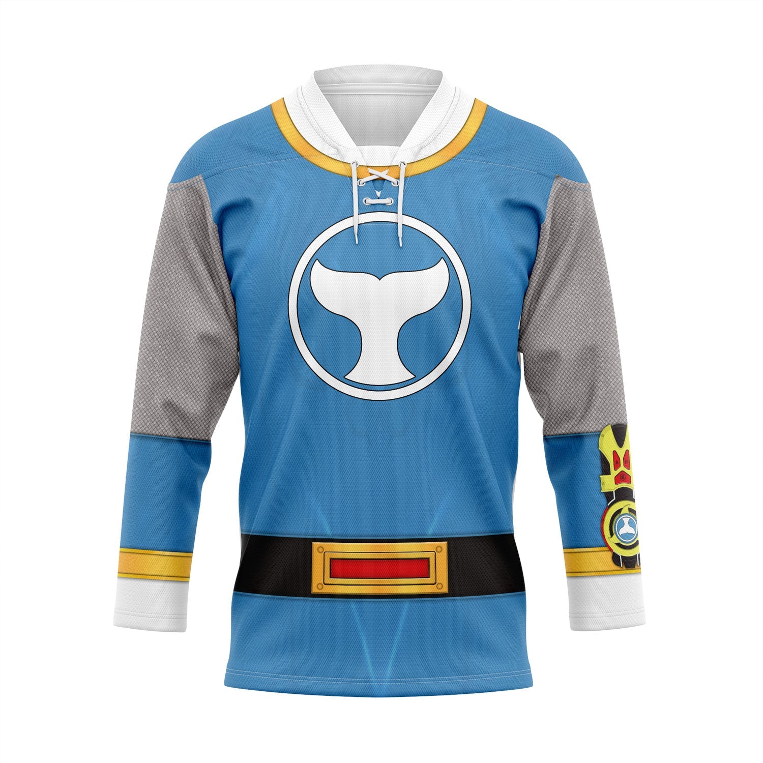 HumansBold Blue Samurai Power Rangers Ninja Storm Hockey Jersey Sweatpants