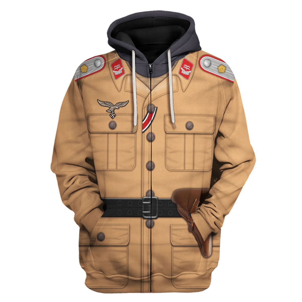 HumansBold Luftwaffe Tropical Uniform- Artillery Lieutenant Costume Hoodie Sweatshirt T-Shirt Tracksuit