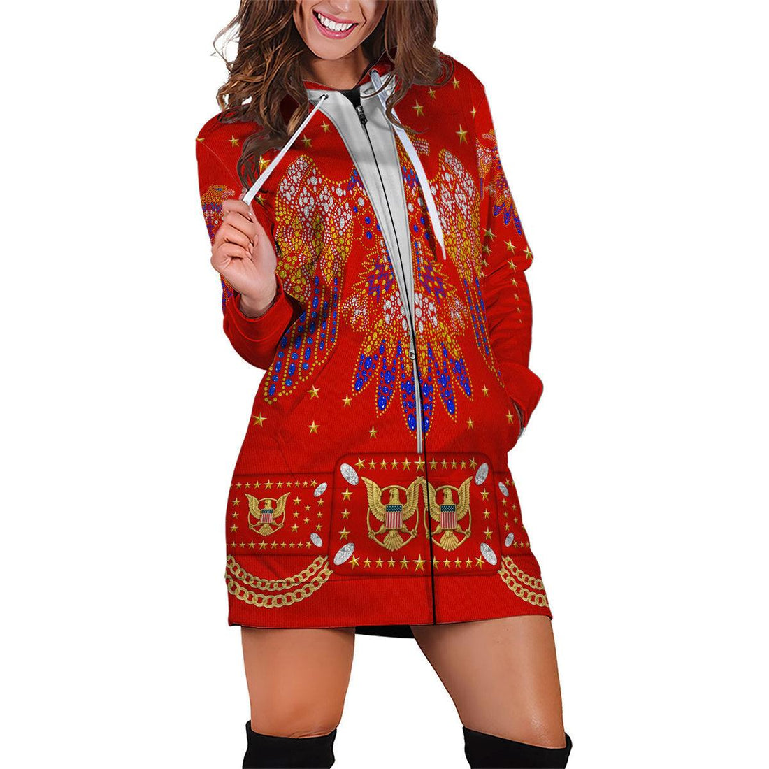Gearhomie Elvis EAGLE Red Outfit Costume Hoodie Dress Swatpants - Gearhomie.com
