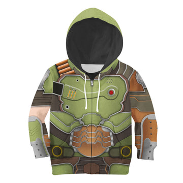 Doom slayer Costume Cosplay Kid Hoodie Sweatshirt T-Shirt