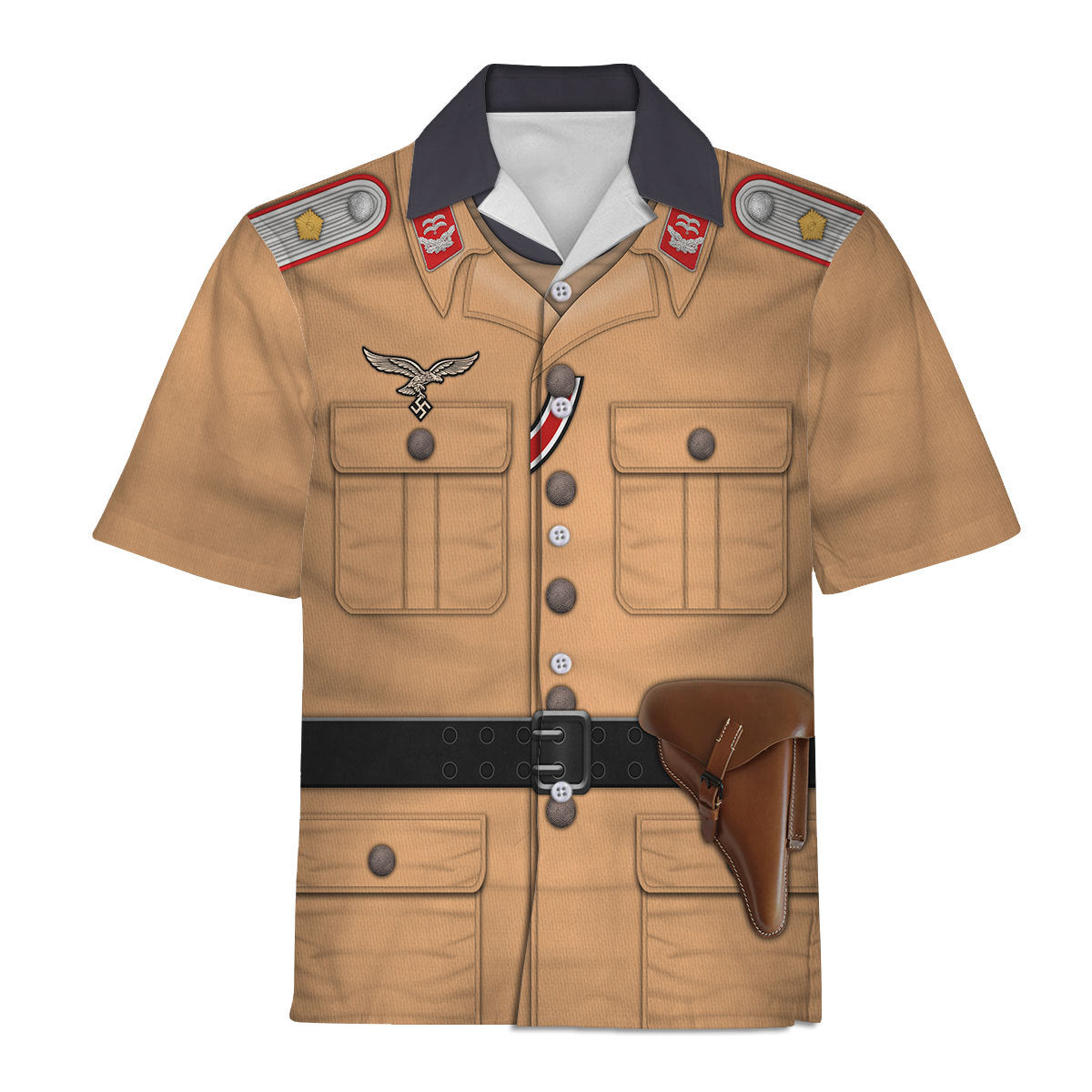 HumansBold Luftwaffe Tropical Uniform- Artillery Lieutenant Costume Hoodie Sweatshirt T-Shirt Tracksuit