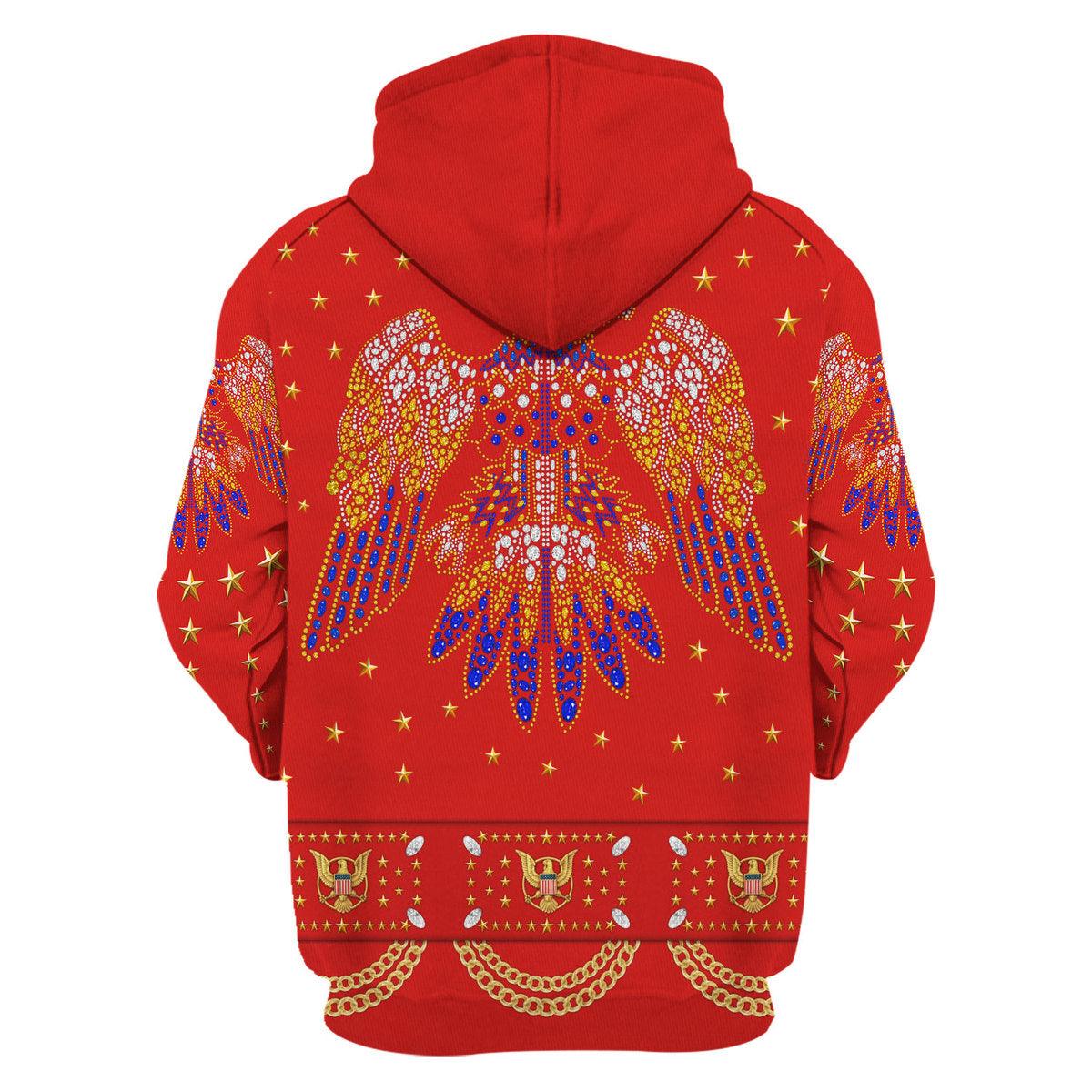 Gearhomie Elvis EAGLE Red Costume Hoodie Sweatshirt T-Shirt Sweatpants - Gearhomie.com