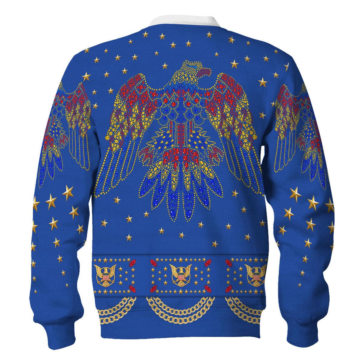 Gearhomie Elvis EAGLE Blue Costume Hoodie Sweatshirt T-Shirt Sweatpants - Gearhomie.com