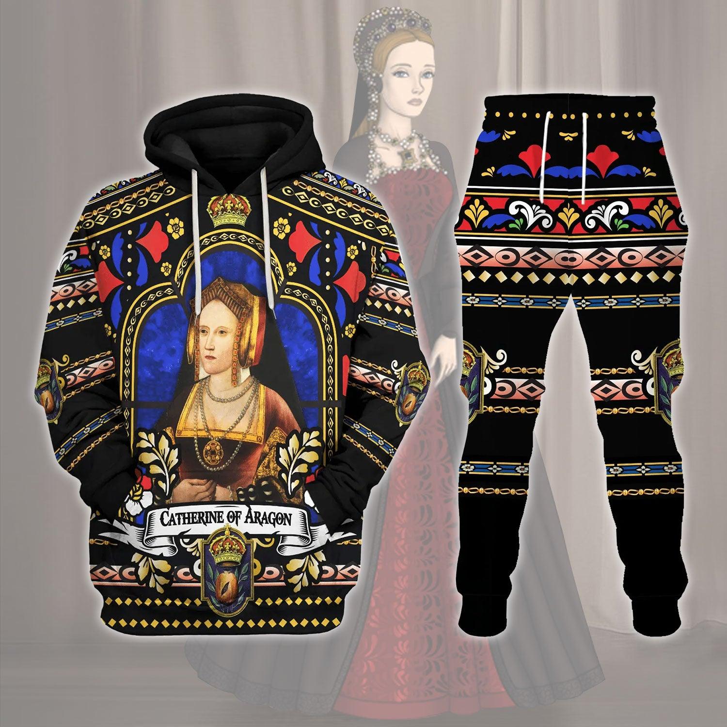 Gearhomie Catherine of Aragon Queen of England Costume Hoodie Sweatshirt T-Shirt Tracksuit - Gearhomie.com
