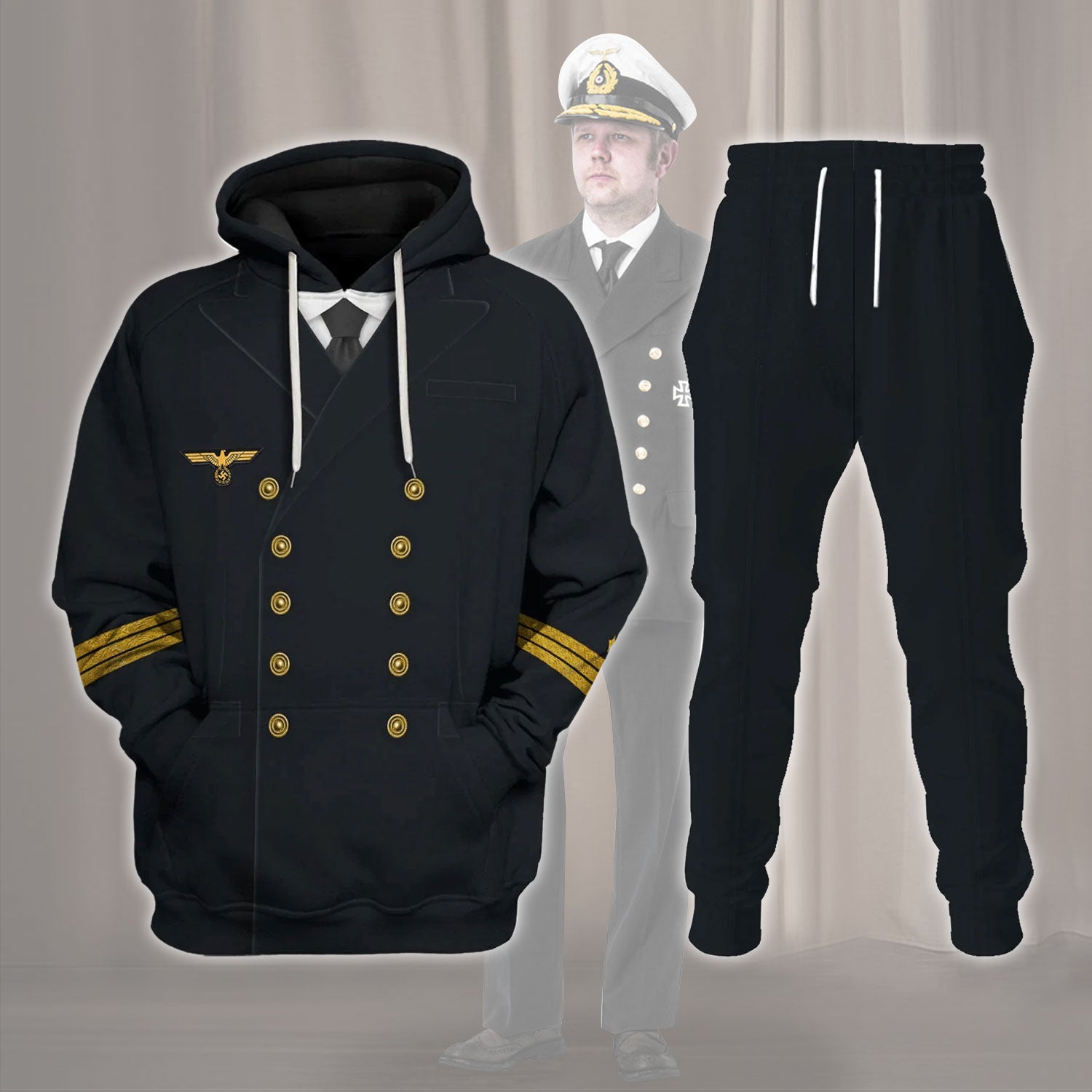 HumansBold  German WWII Kriegsmarine (War Navy) Costume Hoodie Sweatshirt T-Shirt Tracksuit