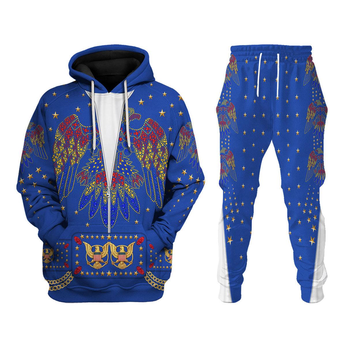 Gearhomie Elvis EAGLE Blue Costume Hoodie Sweatshirt T-Shirt Sweatpants - Gearhomie.com