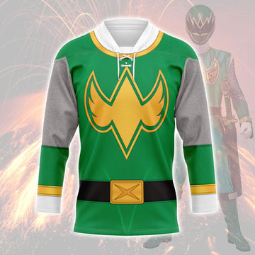 HumansBold Green Ranger Power Rangers Ninja Storm Hockey Jersey Sweatpants