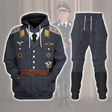HumansBold Service Uniform Of A German Air Force (Luftwaffe) Captain Costume Hoodie Sweatshirt T-Shirt Tracksuit