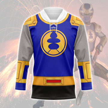 HumansBold Navy Ranger Power Rangers Ninja Storm Hockey Jersey Sweatpants