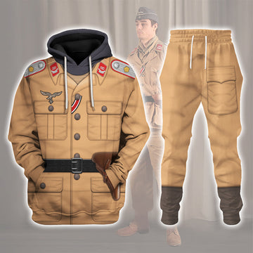 HumansBold Luftwaffe Tropical Uniform- Artillery Lieutenant Costume Hoodie Sweatshirt T-Shirt Tracksuit