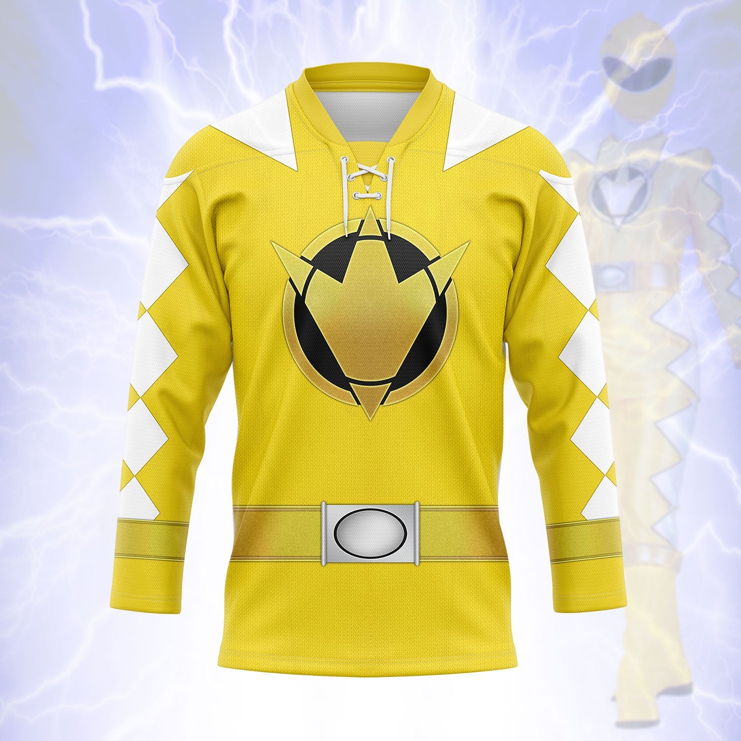 HumansBold Yellow Dino Thunder Hockey Jersey Sweatpants