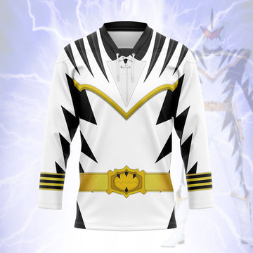 HumansBold White Dino Thunder Hockey Jersey Sweatpants
