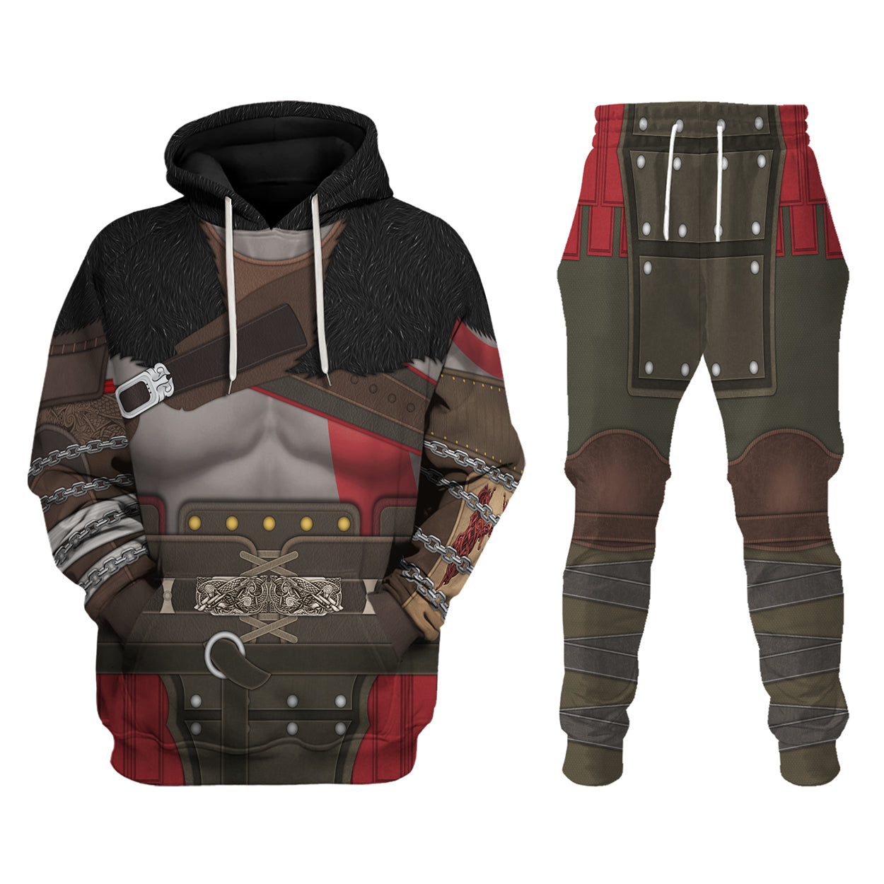 Customspig Kratos God Of War Costume Hoodie Sweatshirt T-Shirt
