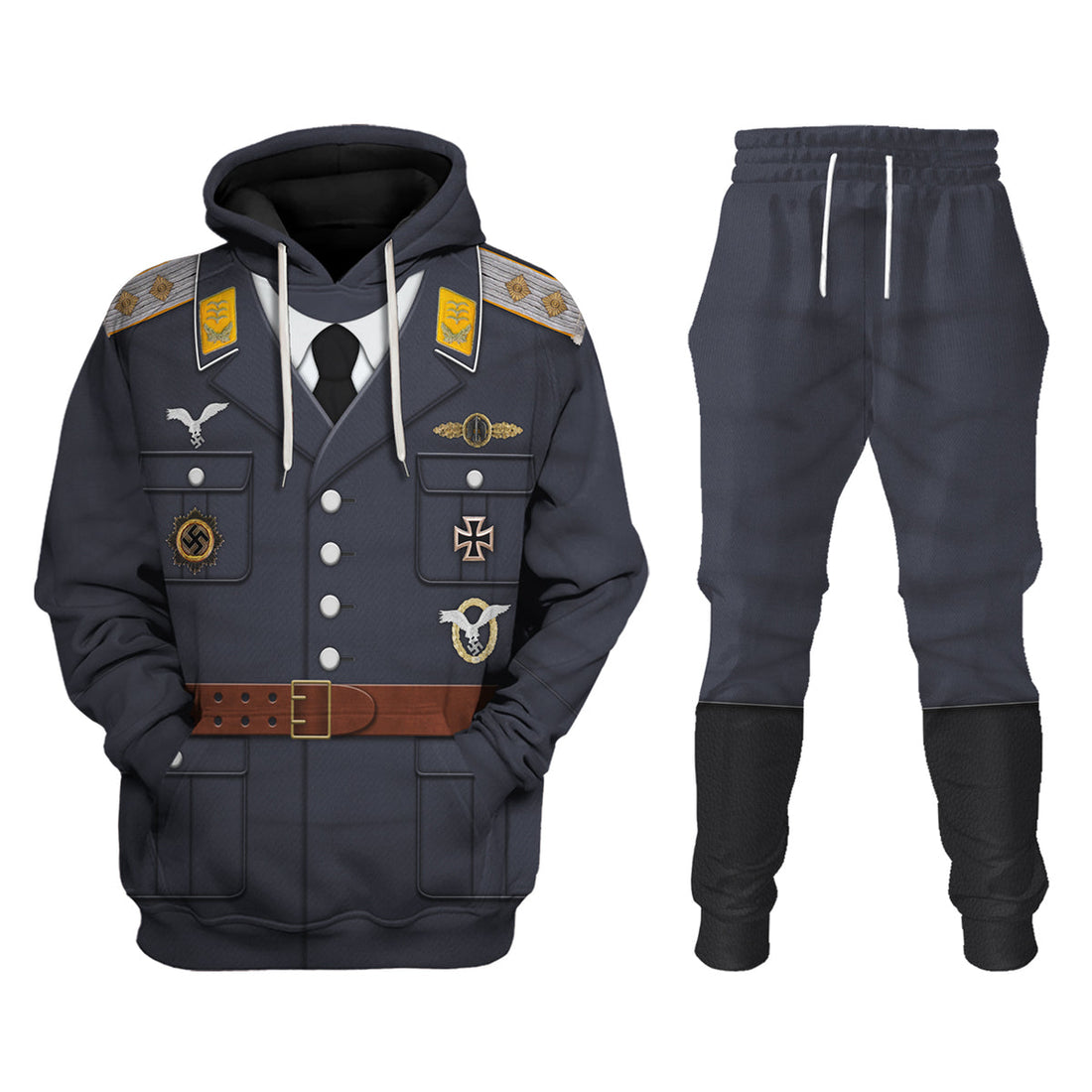HumansBold Service Uniform Of A German Air Force (Luftwaffe) Captain Costume Hoodie Sweatshirt T-Shirt Tracksuit