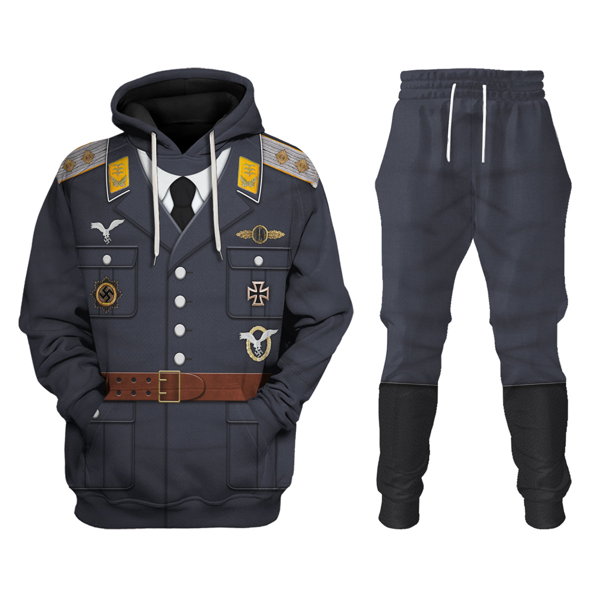 HumansBold Service Uniform Of A German Air Force (Luftwaffe) Captain Costume Hoodie Sweatshirt T-Shirt Tracksuit