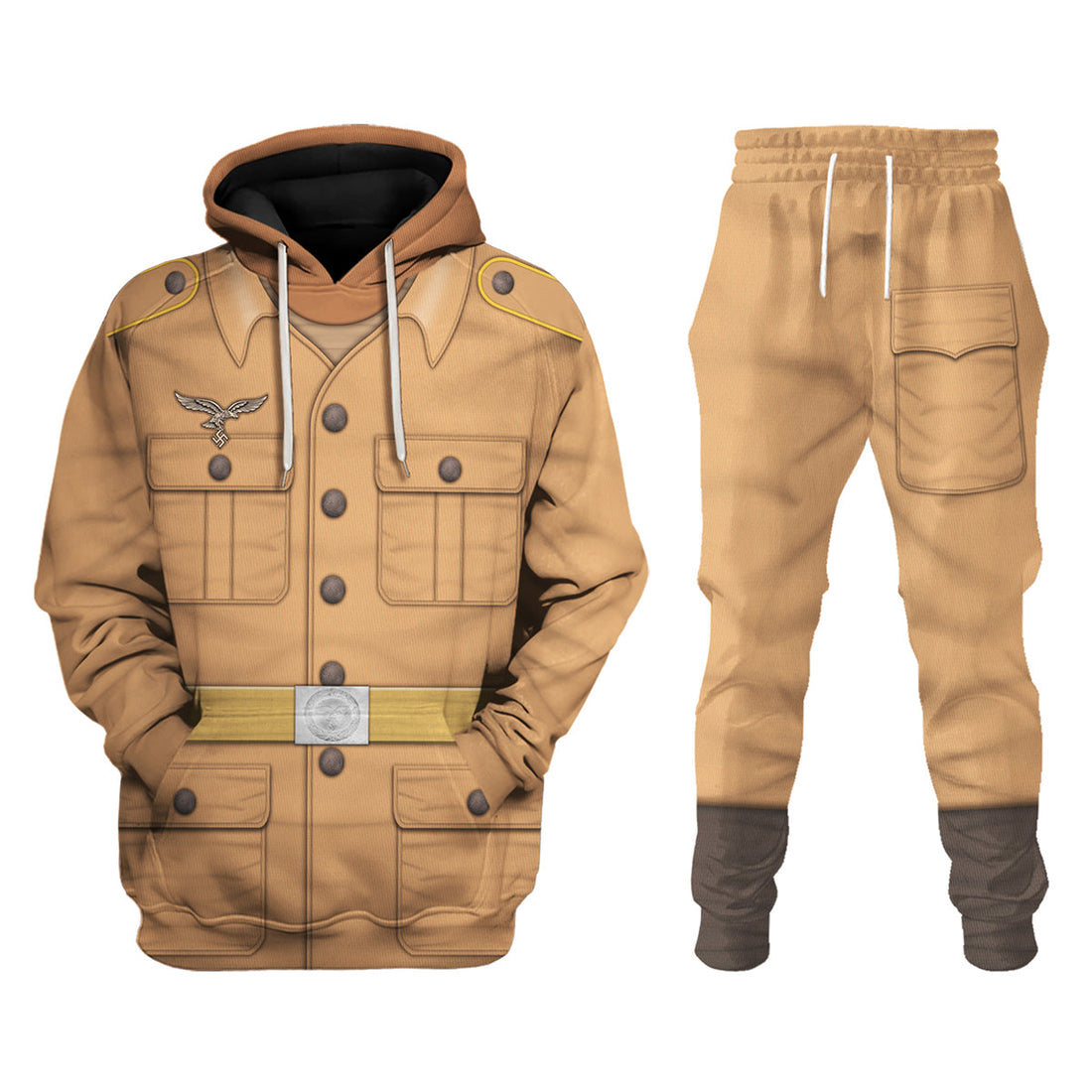 HumansBold Luftwaffe Tropical Uniform- Private- Basic Uniform Costume Hoodie Sweatshirt T-Shirt Tracksuit
