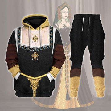 CustomsPig Catherine of Aragon Queen of England Costume Hoodie Sweatshirt T-Shirt Tracksuit