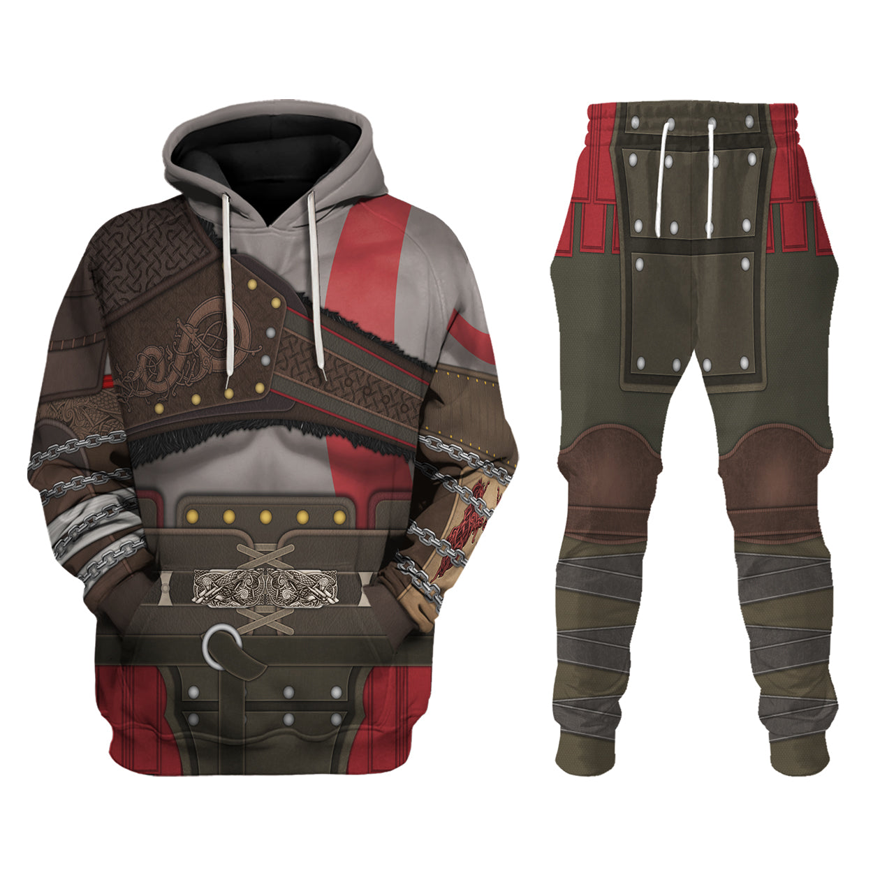 Customspig Kratos God Of War Ver 2 Costume Hoodie Sweatshirt T-Shirt