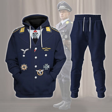 HumansBold WWII Erich Alfred Hartmann Costume Hoodie Sweatshirt T-Shirt Tracksuit