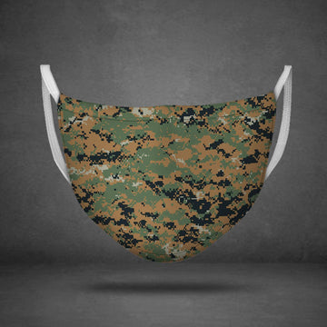 American Marpat Marine pattern Woodland Camo Face Mask - DucG