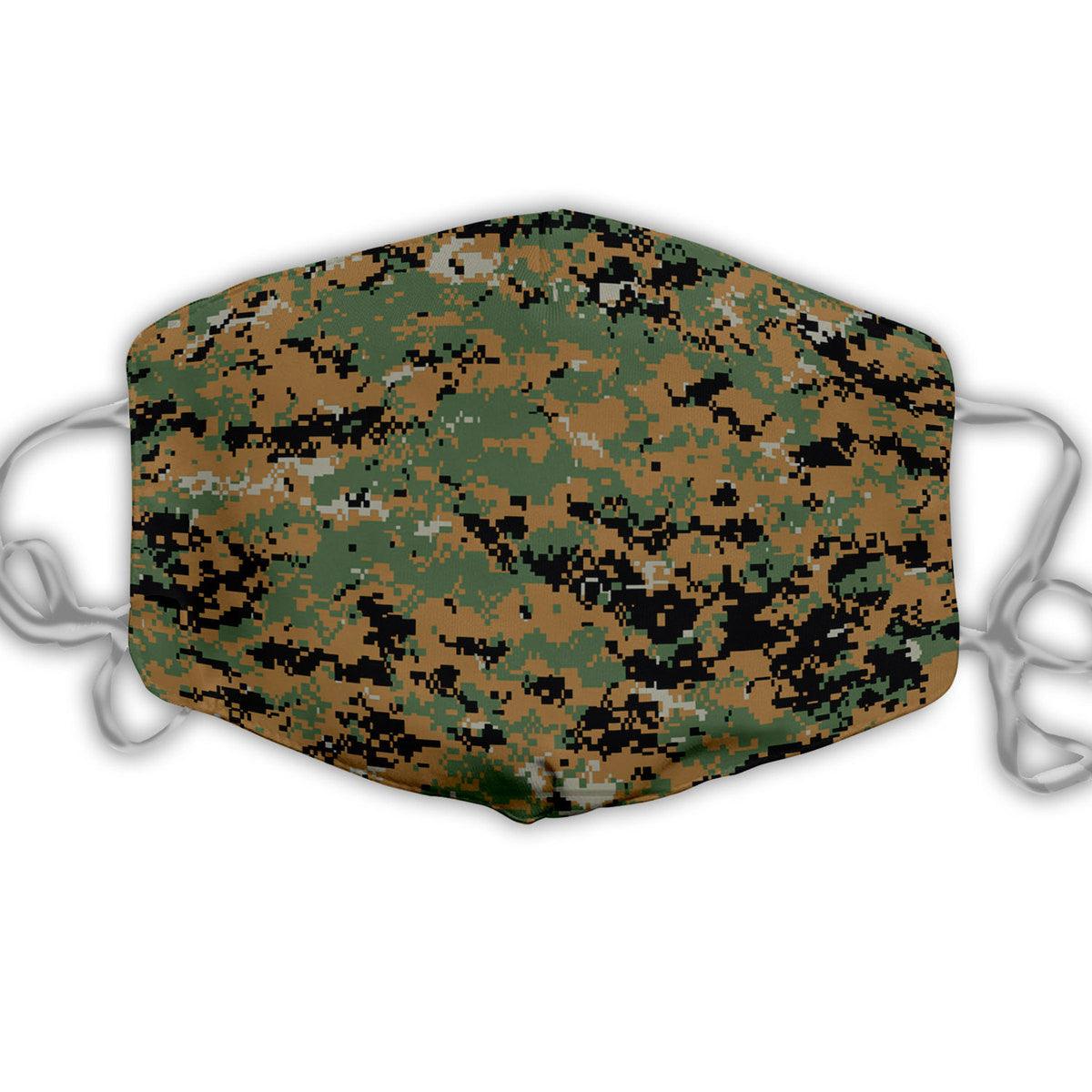 American Marpat Marine pattern Woodland Camo Face Mask - DucG