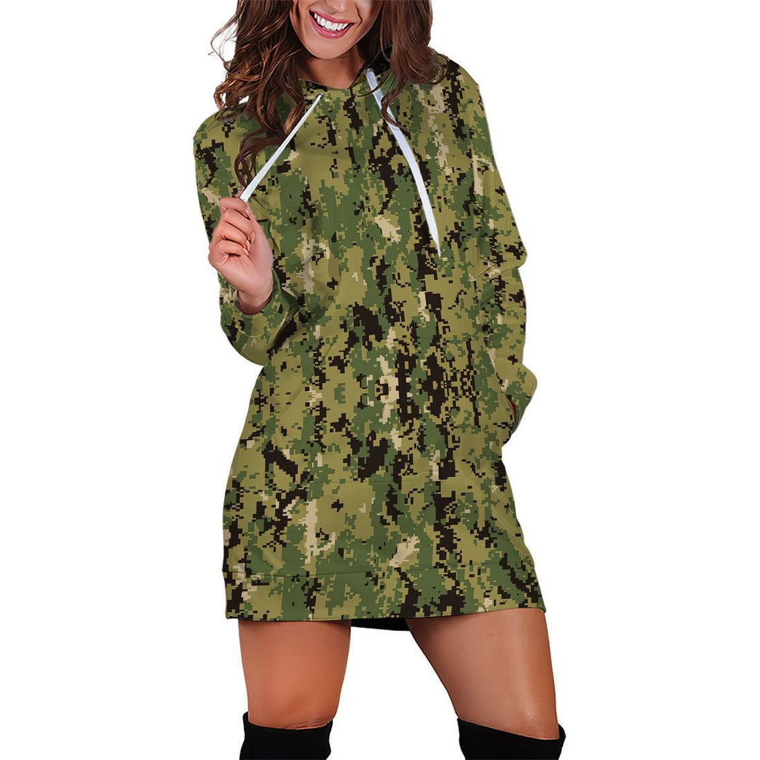 American Navy Working Uniform (NWU) Type III (AOR-2) Woodland Camo Dress Hoodie - DucG