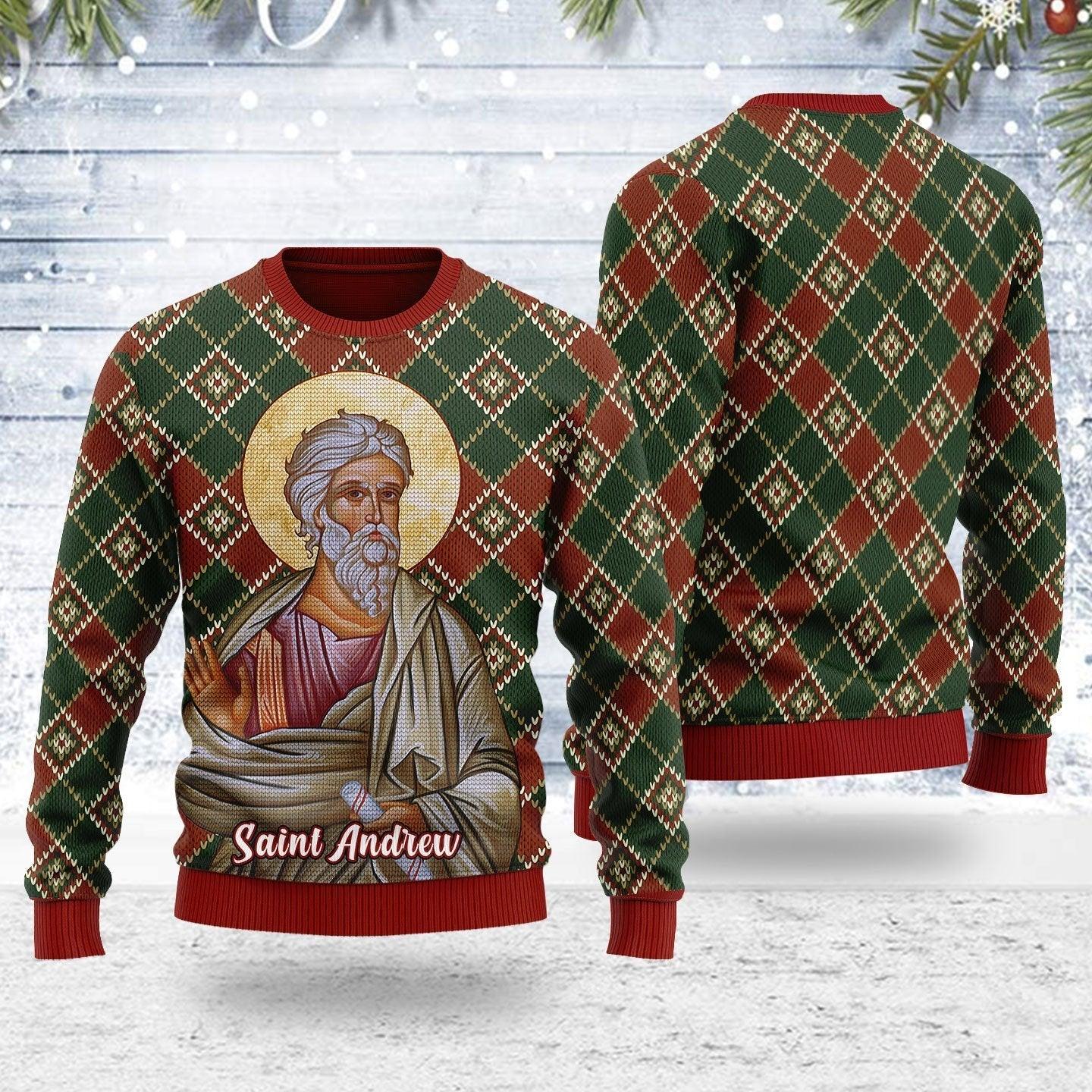 Andrew the Apostle Ugly Christmas Sweater - CustomsPig
