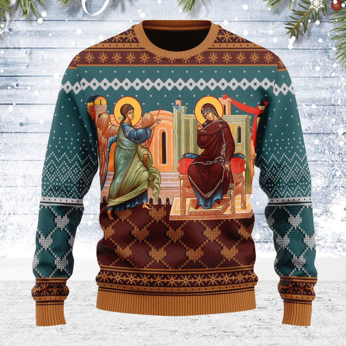 Annunciation of the Mother of God Ugly Christmas Sweater - DucG