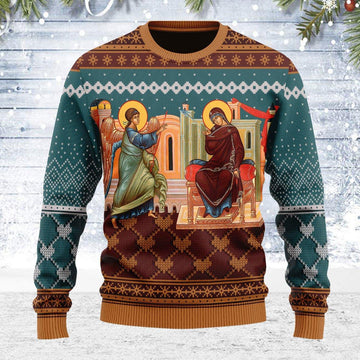 Annunciation of the Mother of God Ugly Christmas Sweater - DucG