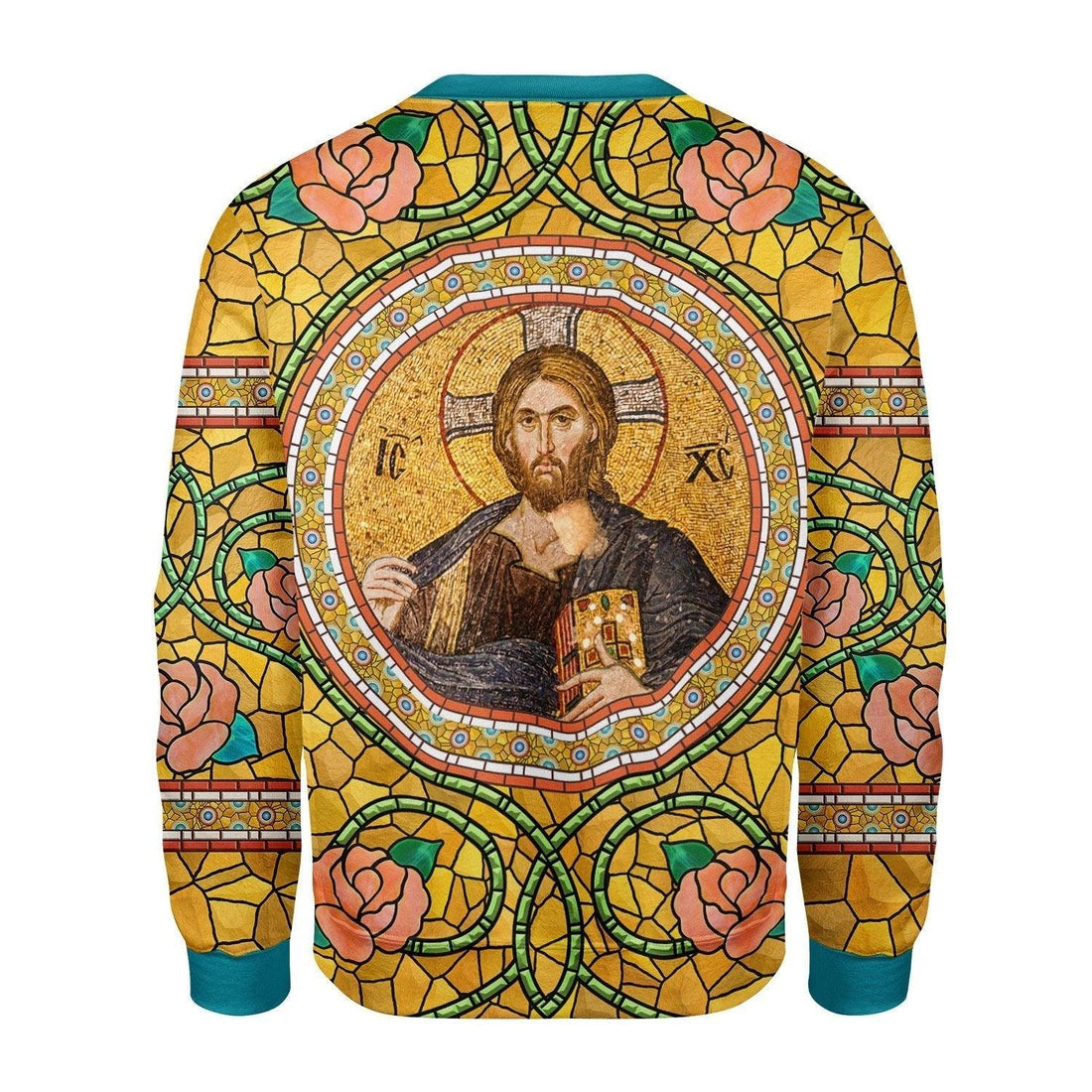 Golden Pattern Jesus Christ Sweatshirt - DucG
