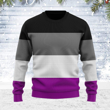 Asexual Pride Flag Ugly Christmas Sweater - DucG