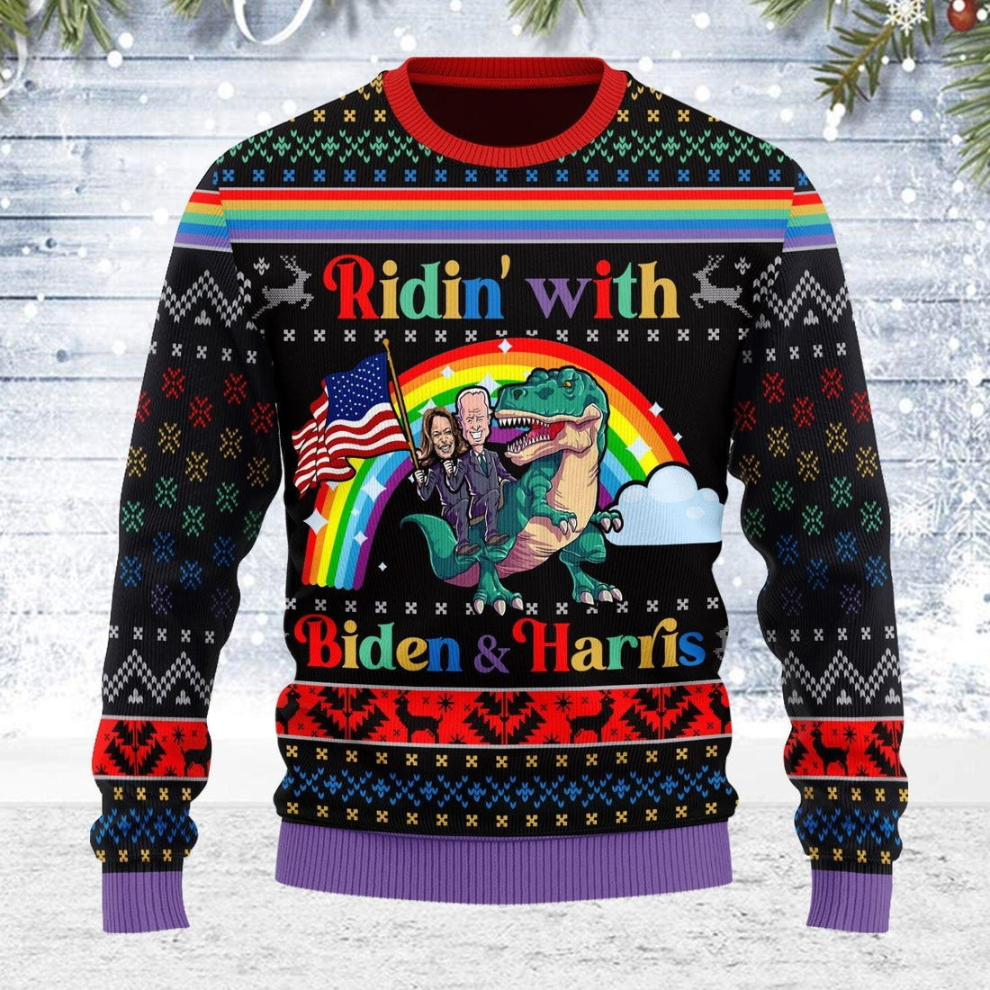 Biden And Harris LGBT Ugly Christmas Sweater - DucG