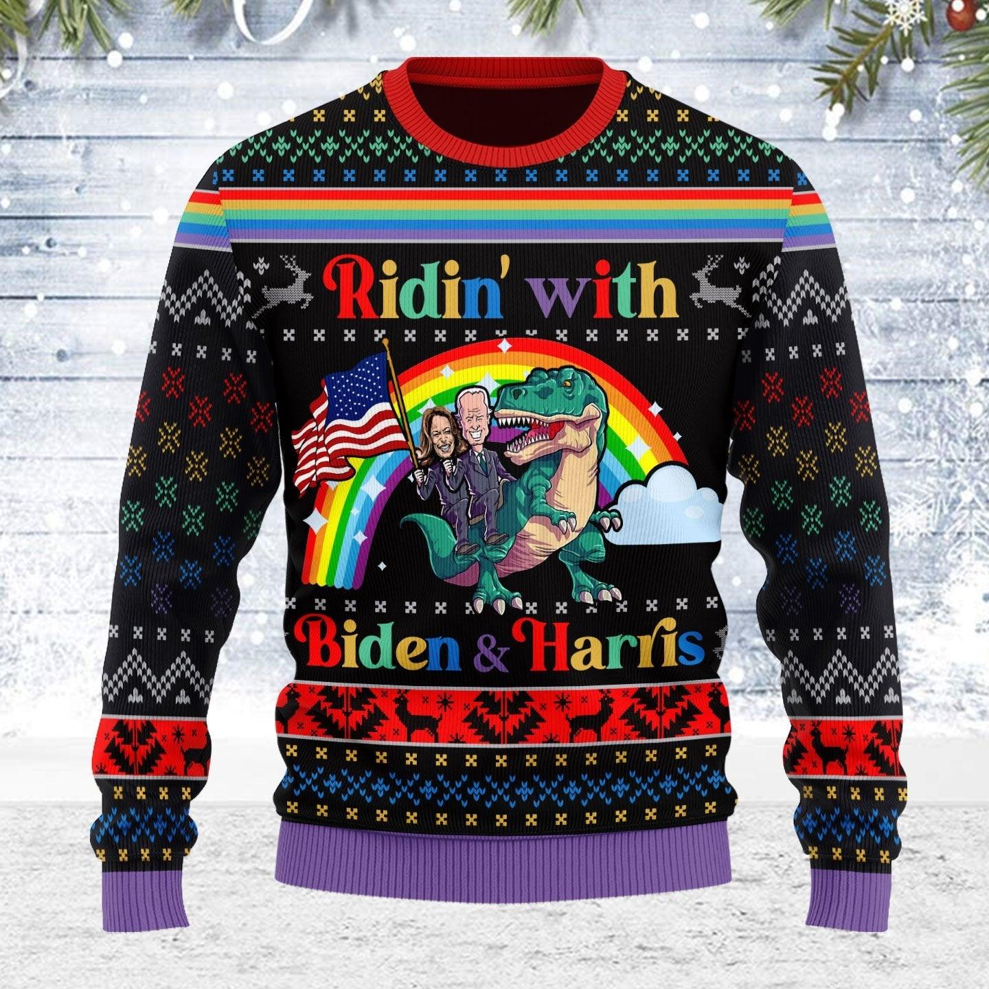 Biden And Harris LGBT Ugly Christmas Sweater - DucG